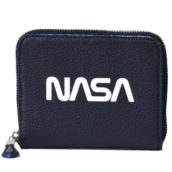 画像1: 【COACH】コーチ レザー NASA ロゴ プリント ミディアム  財布 ミッドナイトネイビー〔日本未発売〕 (1)