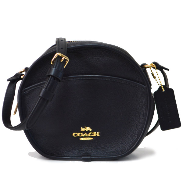 画像1: 【COACH】コーチ レザー 斜め掛け ショルダー クロスボディ バッグ ブラック（日本未発売） (1)