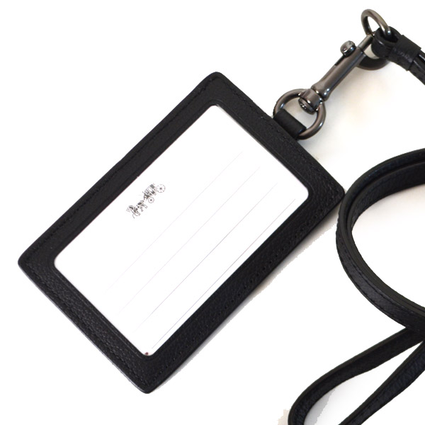 Coach コーチ メンズ レザー Id ランヤード 首かけ 社員証 ネームプレート 定期入れ Ic カードケース ブラック 日本未発売 31657 コーチ専門店 コチガル