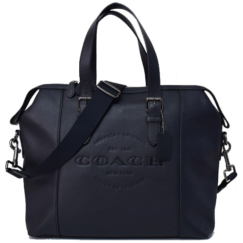 画像1: 【COACH】コーチ レザー ハドソン 型押し ジップ  ビジネス バッグ ブリーフ ケース ブラック〔日本未発売〕 (1)