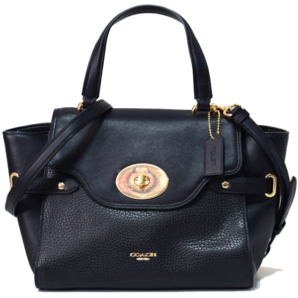 COACH】コーチ ブレイク フラップ ペブルレザー ターンロック ワン 