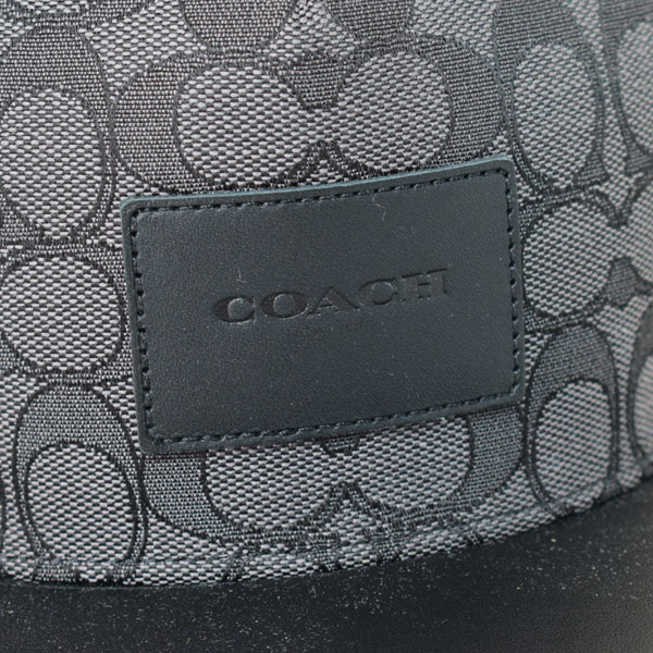 画像: 【COACH】コーチ ジャガード レザー シグネチャー キャップ 帽子 ブラック×ブラック〔日本未発売〕