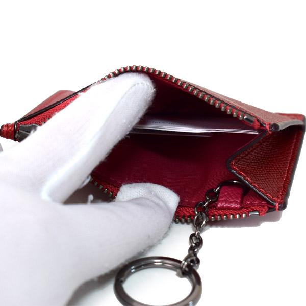 画像: 【COACH】コーチ エンボスド メタリック レザー キーリング付 スキニー コインケース メタリックホットピンク(日本未発売）