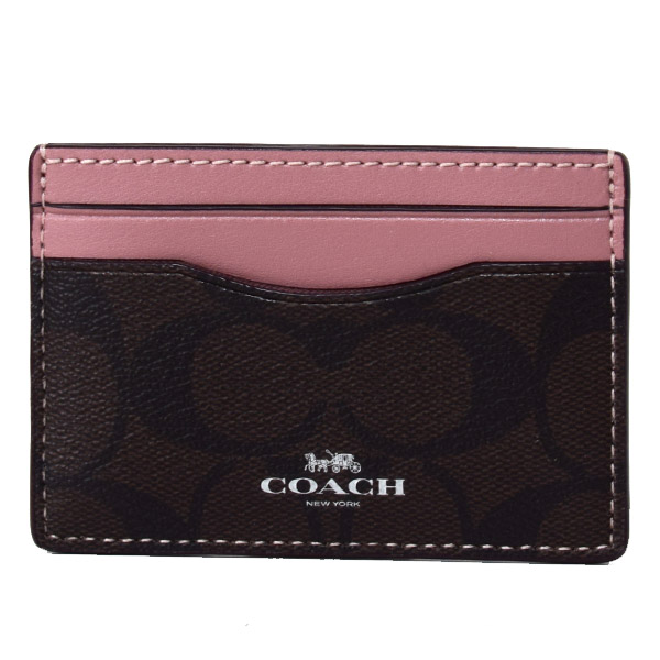 画像1: 【COACH】コーチ ペイトン シグネチャー カードケース 名刺入れ ブラウン×ダスティーローズ（日本未発売） (1)