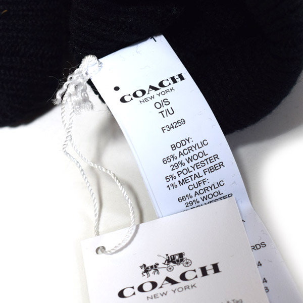 画像: 【COACH】コーチ ニット タッチパネル スマホ対応 グローブ 手袋 ブラック（日本未発売）