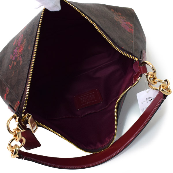 COACH】コーチ コーティングキャンバス レザー シグネチャー 花
