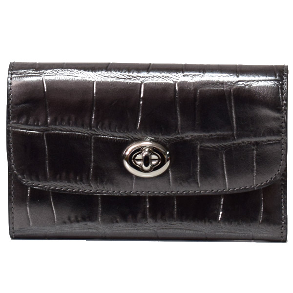 COACH】コーチ クロコダイル エンボスレザー メタリック