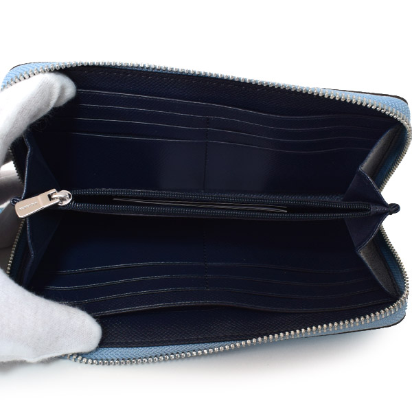 COACH】コーチ メタリック レザー アコーディオン ジップ