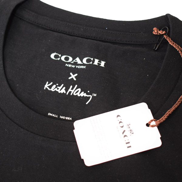 画像: 【COACH】コーチ コットン キースへリング コラボ UFO スパンコール ラメ Tシャツ S ブラック（日本未発売）