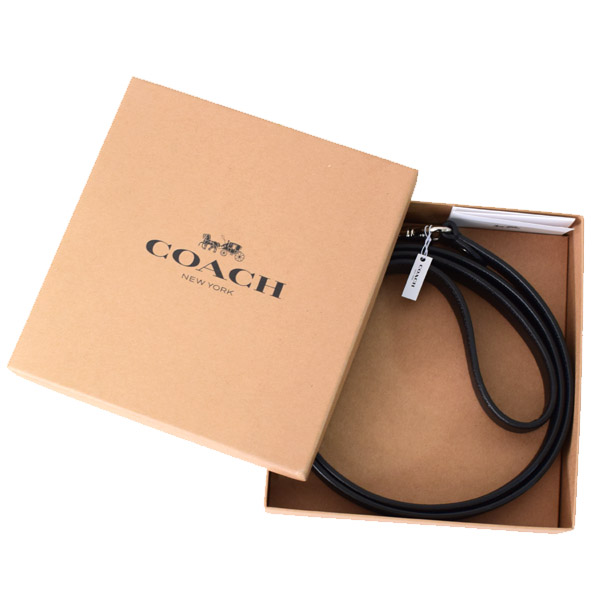 画像: 【COACH】コーチ クロスグレインレザー ラージ ペット リーシュ リード（犬のリード）（専用BOX付き）ブラック〔日本未発売〕