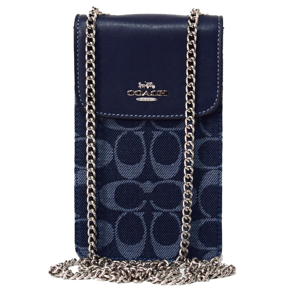 Coach コーチ デニム スムースレザー シグネチャー チェーン クロスボディ フォン ポーチ 斜めがけ ショルダーバッグ デニム 日本未発売 コーチ専門店 コチガル Coach コーチ デニム スムースレザー シグネチャー チェーン クロスボディ フォン ポーチ 斜めがけ ショルダーバッグ デニム 日本未発売 コーチ専門店 コチガル