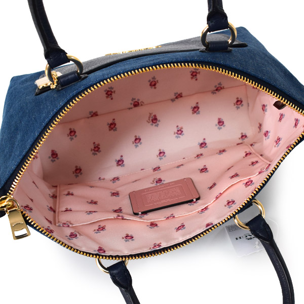 COACH】コーチ デニム ペブルレザー ミニ エマ サッチェル 2WAY 
