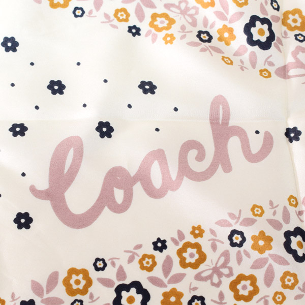 画像: 【COACH】コーチ シルク フローラル 花柄 フラワー ロゴ ドット 蝶 ダイヤモンド スカーフ ストール チャーク（日本未発売）