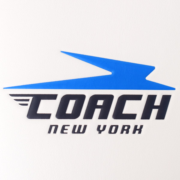 画像: 【COACH】コーチ カーフレザー ヴィンテージ コーチ モチーフ パスポート ケース チャーク（日本未発売）