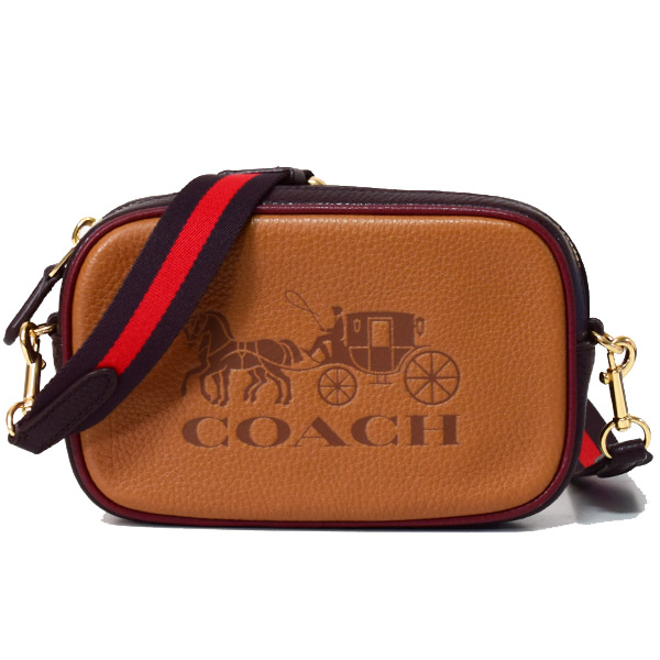 画像1: 【COACH】コーチ ペブルレザー カラーブロック ベルトバッグ コンバーチブル 3way ショルダー 斜め掛け クラッチ ウエスト ヒップ バッグ ライトサドル〔日本未発売〕 (1)