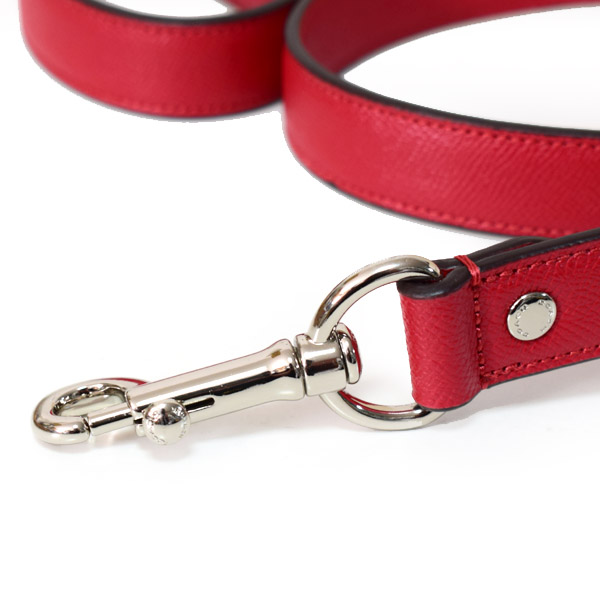 画像: 【COACH】コーチ クロスグレインレザー ラージ ペット リーシュ リード（犬のリード）（専用BOX付き）レッド〔日本未発売〕