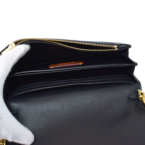 COACH】コーチ カーフレザー フォルドオーバー チェーン レオパード 