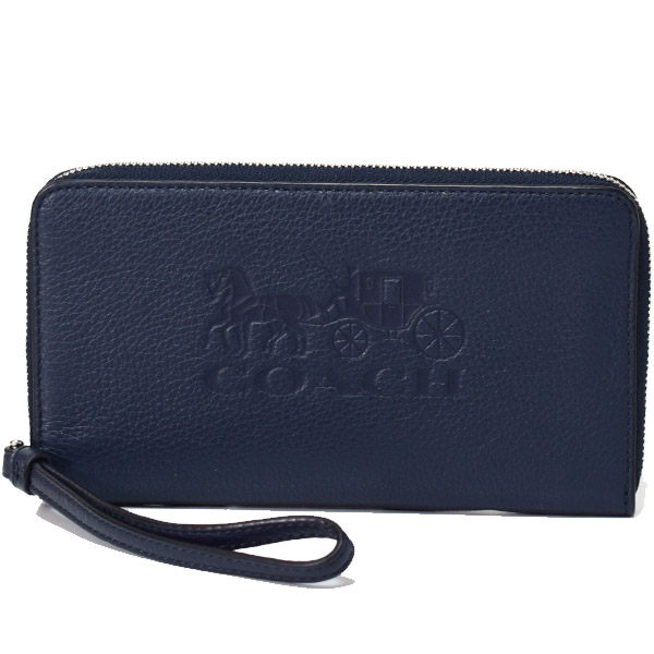COACH】コーチ ペブルレザー ロゴ 型押し ジップ ラージ フォン iPhone 