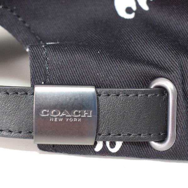 画像: 【COACH】コーチ ディズニー コラボ コットン レザー ウィズ スノーホワイト アンド ザ セブン ドワーフス アイズ 白雪姫 七人の小人 フラット ブリム ハット キャップ 帽子 ブラックマルチ〔日本未発売〕