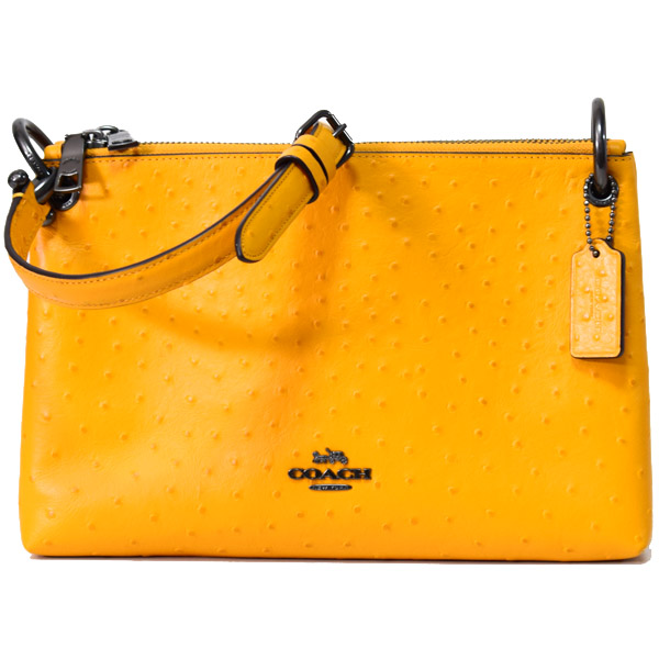 COACH】コーチ オーストリッチエンボスレザー ミア ダブルジップ ...