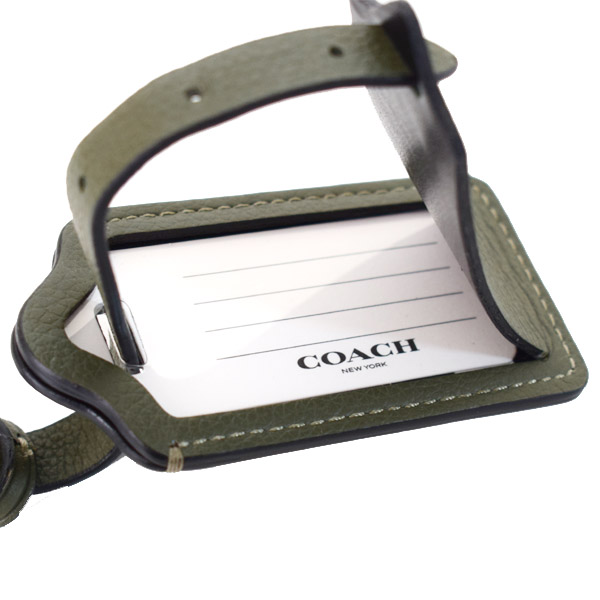 画像: 【COACH】コーチ スムースカーフレザー ラゲージタグ ハングタグ ジュニパー（日本未発売）