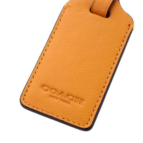 画像: 【COACH】コーチ スムースカーフレザー ラゲージタグ ハングタグ アンバー（日本未発売）