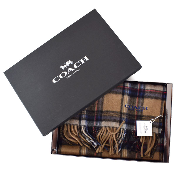 コーチチェック柄 ピンク 黒 レディース マフラー F76390 Coach 銀蔵オンライン