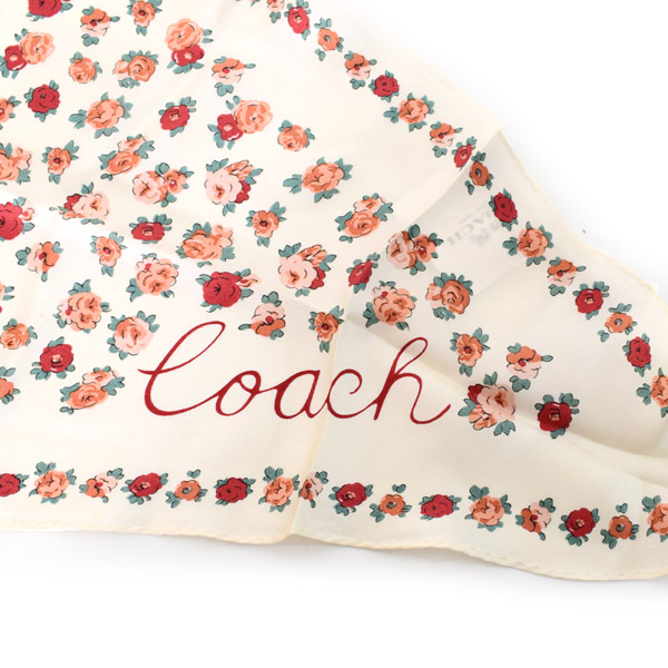 COACH】コーチ シルク 100% ティーローズ 花柄 フラワー フローラル