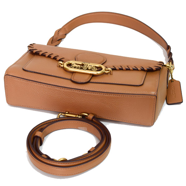 COACH】コーチ ぺブルレザー スムースレザー ホイップステッチ