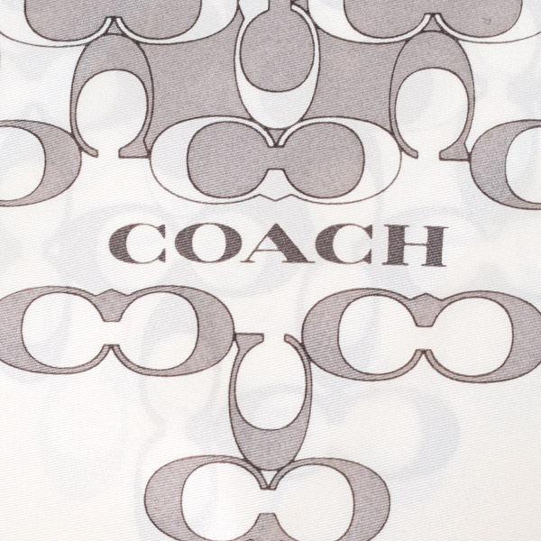 画像: 【COACH】コーチ シルク 100% シグネチャー スクエア バンダナ スカーフ ストール グレーバーチ〔日本未発売〕