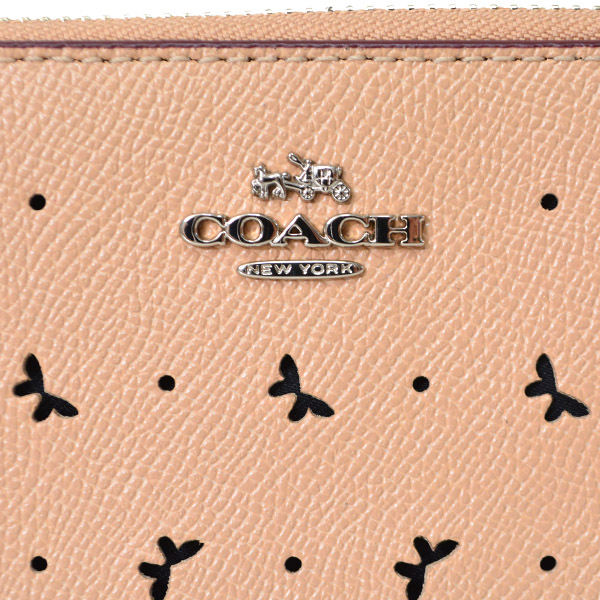 画像: 【COACH】コーチ コーティング バタフライ パンチング レザー アコーディオン ジップ アラウンド スリム 長財布 ビーチウッド（日本未発売）