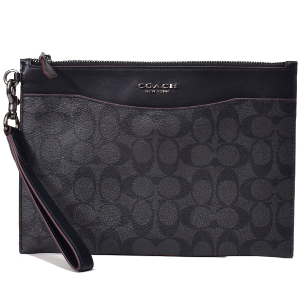 COACH】コーチ メンズ コーティングキャンパス カーフレザー 