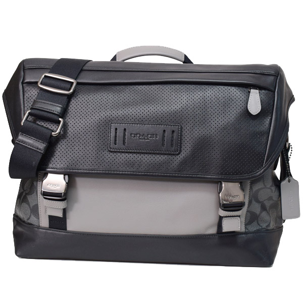 COACH】コーチ メンズ コーティングキャンバス スムースカーフレザー シグネチャー レンジャー カラーブロック メッセンジャー 2WAY ビジネス  ブリーフケース クロスボディ 斜め掛け ショルダーバッグ チャコール×ヘザーグレー〔日本未発売〕 79903 - コーチ専門店 ...