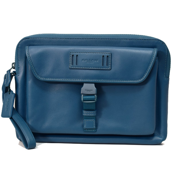 Coach コーチ メンズ スムースカーフレザー レンジャー リストレット ポーチ クラッチバッグ リーフブルー 日本未発売 Coach1172 コーチ専門店 コチガル