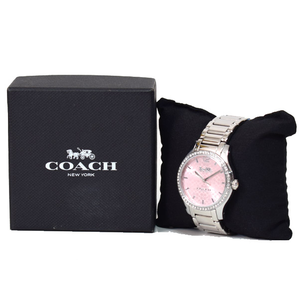 SALE2023】 COACH コーチ 腕時計 ピンク シグネチャー ラウンド FE6Qe