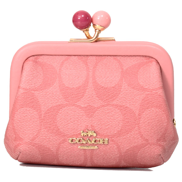 COACH コインケース 小銭入れ 財布 ピンク レザー カード入れ パスケース