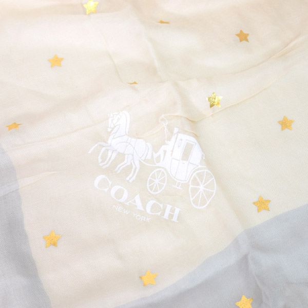 画像: 【COACH】コーチ モダール スター 星 ホイル プリント ラップ ショール ストール チャーク〔日本未発売〕