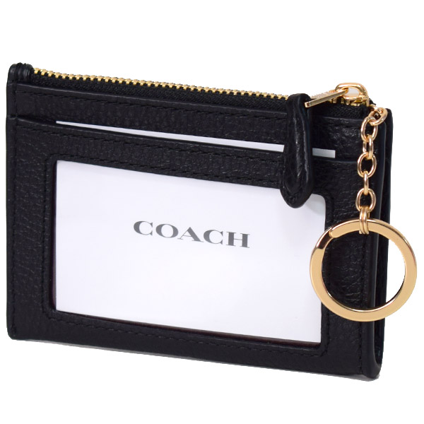 画像: 【COACH】コーチ ぺブルレザー ジャン ミシェル バスキア コラボ ダイナソー クラウン キーリング付き ミニ スキニー IDケース コインケース ブラックマルチ（日本未発売）