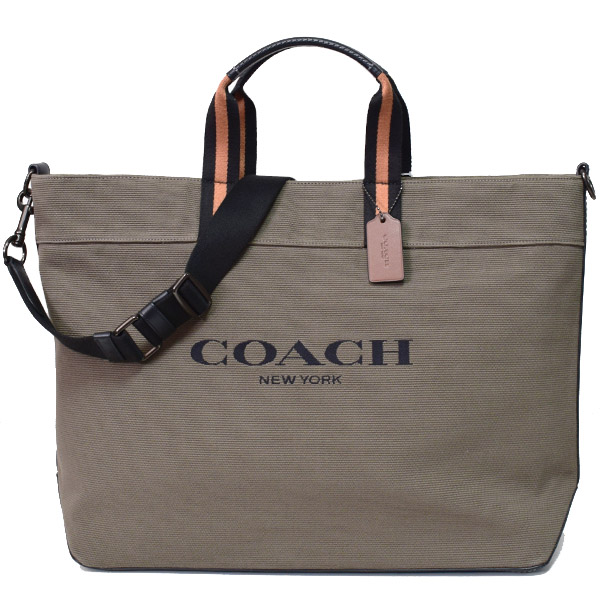 画像1: 【COACH】コーチ キャンバス カーフレザー トート 43 ロゴ 2WAY クロスボディ 斜め掛け ショルダー トートバッグ モス〔日本未発売〕 (1)