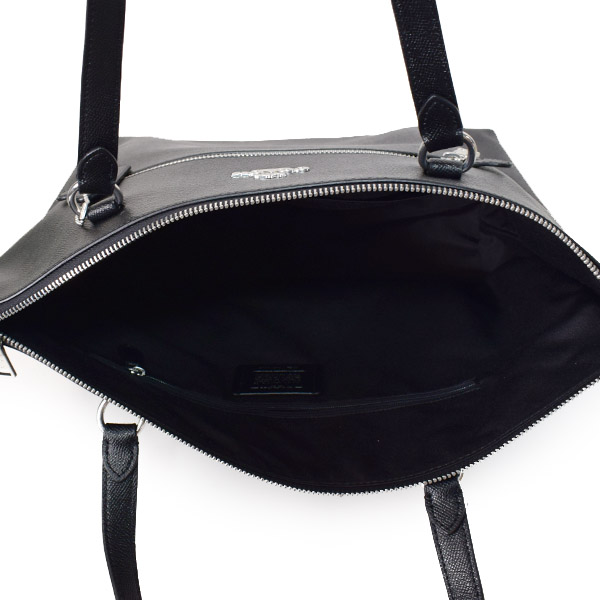 画像: 【COACH】コーチ クロスグレインレザー ギャラリー ジップ トート バッグ ブラック（日本未発売）