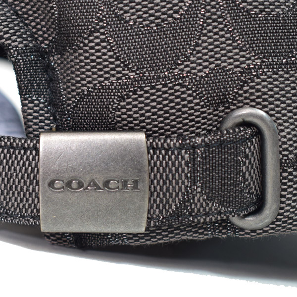 画像: 【COACH】コーチ ポリエステル コットン ラメ メタリック シグネチャー ベースボール ハット キャップ 帽子 ブラック×ガンメタル〔日本未発売〕