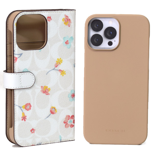 画像: 【COACH】コーチ コーティングキャンパス シグネチャー フォリオ 花柄 フラワー フローラル プリント iPhone13PRO MAX 専用 手帳型 ケース チャークマルチ（日本未発売）