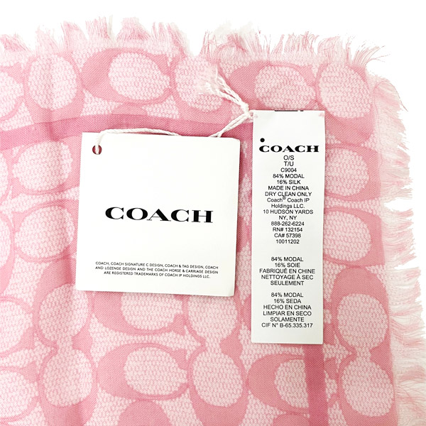 画像: 【COACH】コーチ シルク シグネチャー ホース アンド キャリッジ フローラル オーバーサイズ ショール スカーフ ストール タフィー〔日本未発売〕