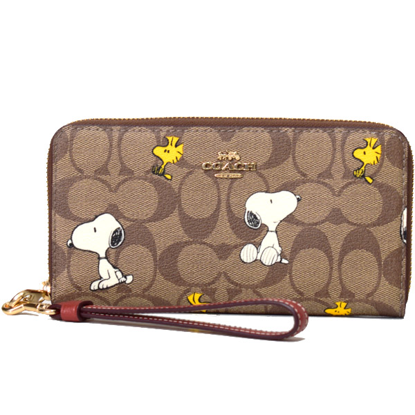 COACH x PEANUTS コーナー ジップ リストレット・シグネチャー