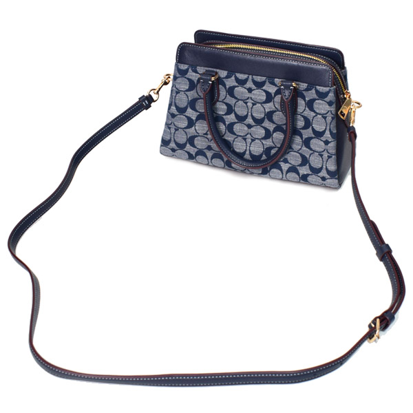 楽天市場】【バッグ】COACH コーチ レザー デニム ハンドバッグ 2way ショルダーバッグ 斜め掛け 花 フラワー ネイビー ブルー 青  ゴールド金具 53741 【中古】 : Blumin 楽天市場店