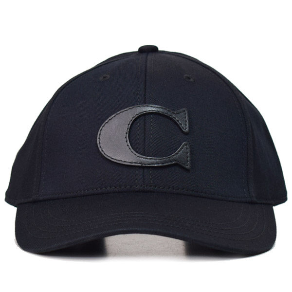 画像: 【COACH】コーチ コットン ヴァーシティ ロゴ ワンポイント ベースボール キャップ 帽子 ブラック〔日本未発売〕