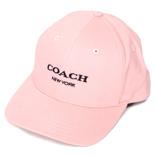 画像1: 【COACH】コーチ コットン シグネチャー ベースボール ハット ワンポイント ロゴ キャップ 帽子 ライトピンク〔日本未発売〕 (1)