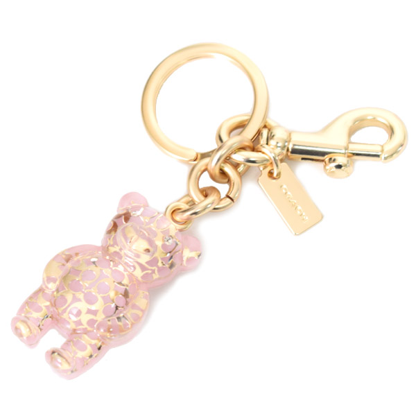 【COACH】コーチ メタル レジン シグネチャー キューブ クラスター クリア バッグチャーム キーリング キーホルダー  シルバー×ライトバイオレットマルチ（日本未発売）