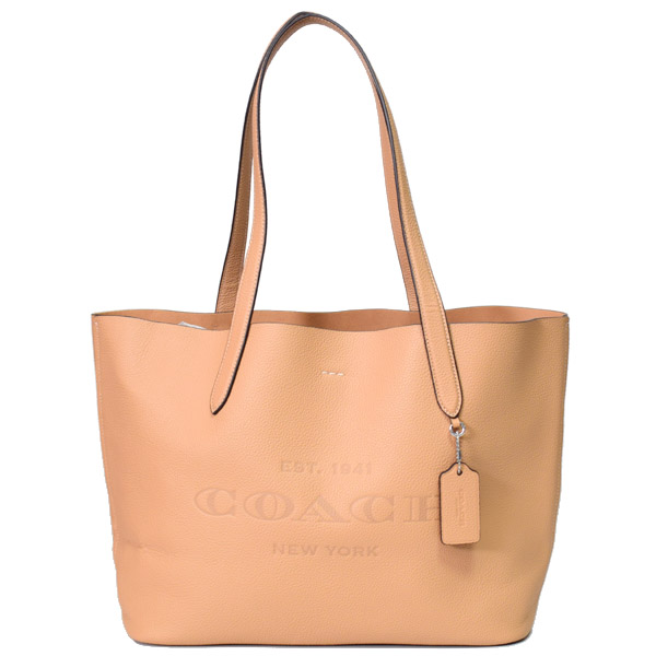 画像1: 【COACH】コーチ ぺブルレザー キャメロン トート ロゴ トートバッグ ラテ〔日本未発売〕 (1)