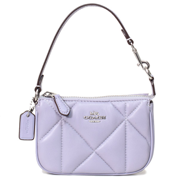 画像1: 【COACH】コーチ レザー キルティング パフィー ノリータ 15 リストレット マルチ ポーチ ミニ ハンドバッグ ミスト〔日本未発売〕 (1)